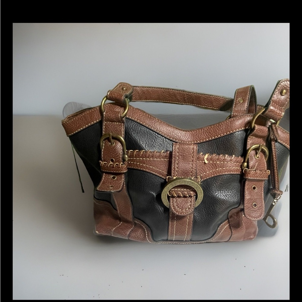 BOC Brown & Black Leather Shoulder Bag – Classic Everyday Tote